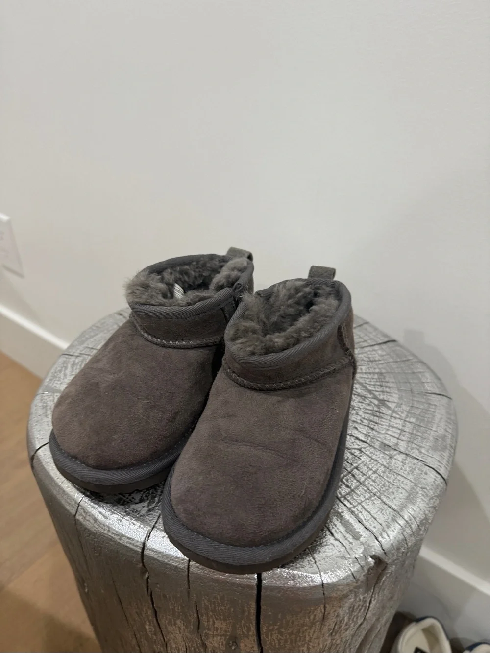 UGG Kids Brown Faux-Fur Lined Booties